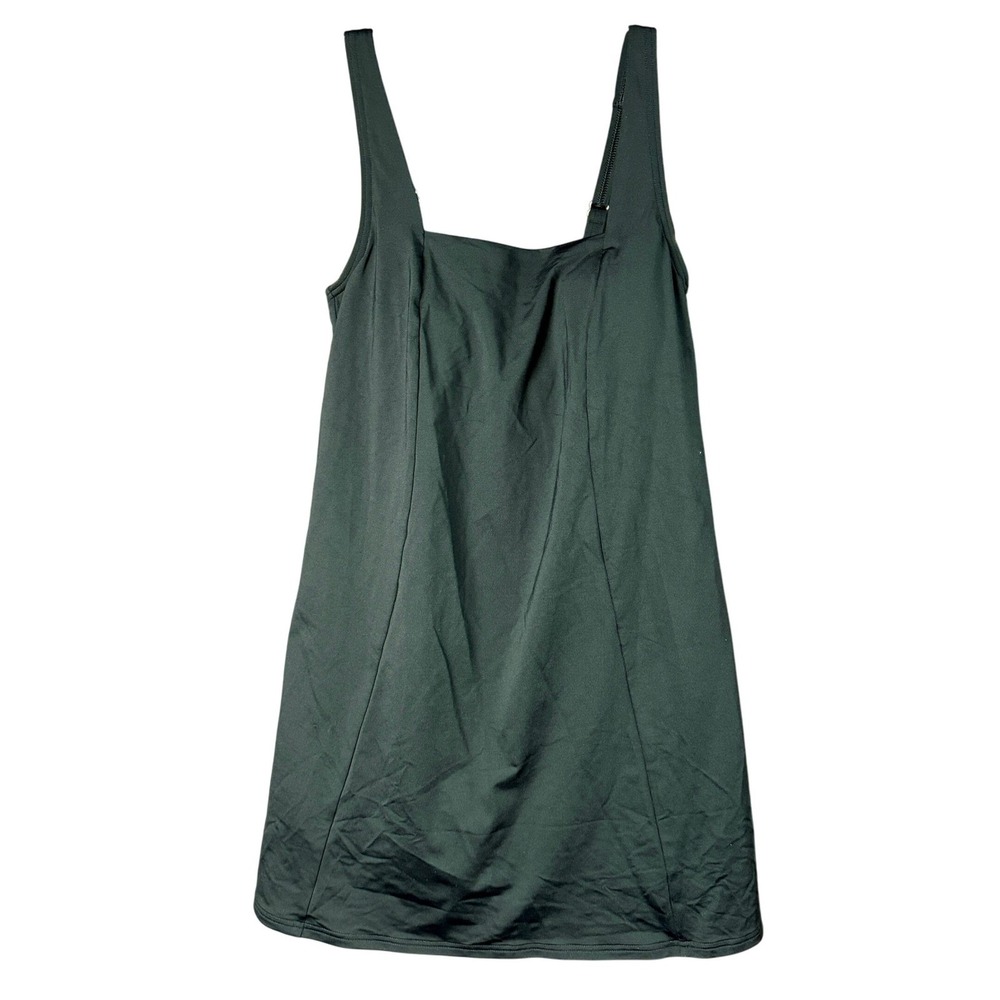 Lands' End Women's 1X Square Neck Black Swim Dress Chlorine Resistant